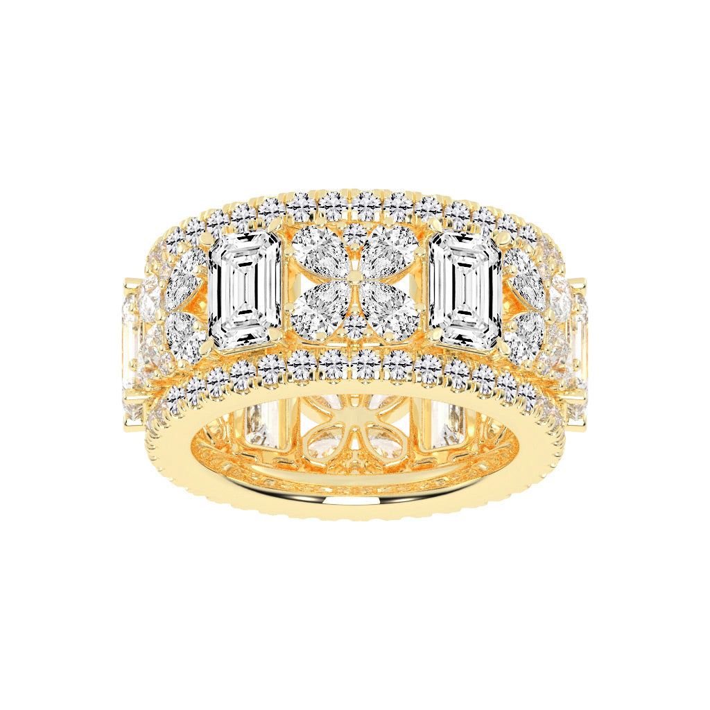 Valena Emerald Cut Eternity Lab Diamond Ring
