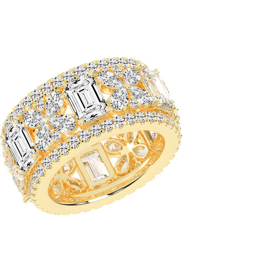 Valena Emerald Cut Eternity Lab Diamond Ring