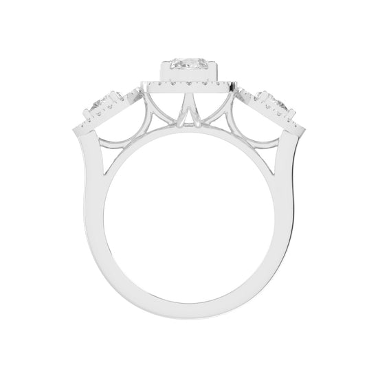 Halindrae Pear Cut Halo Lab Diamond Ring