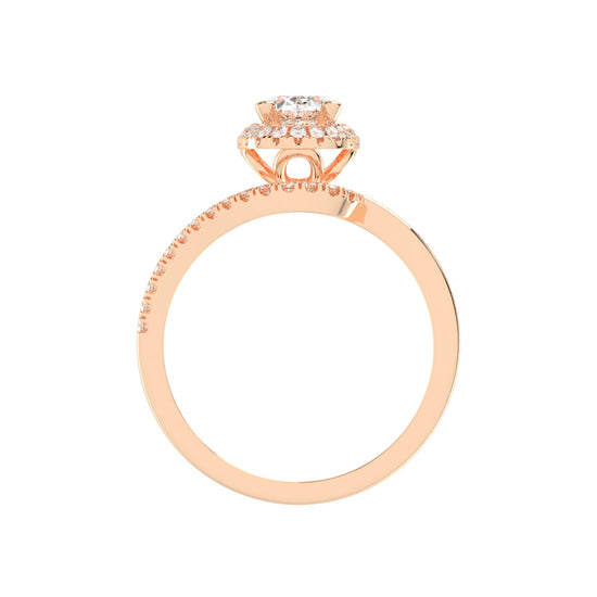 Adorelle Freeform Oval Cut Classic Lab Diamond Ring