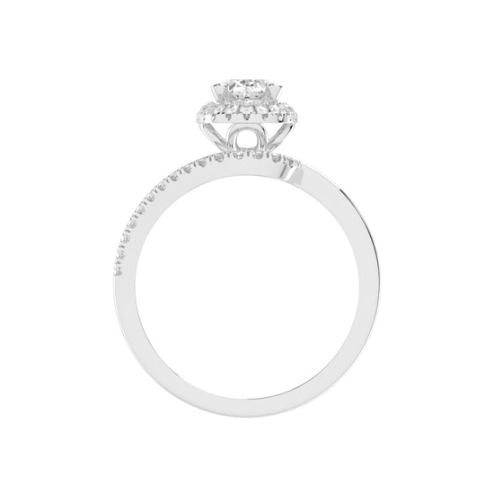 Adorelle Freeform Oval Cut Classic Lab Diamond Ring