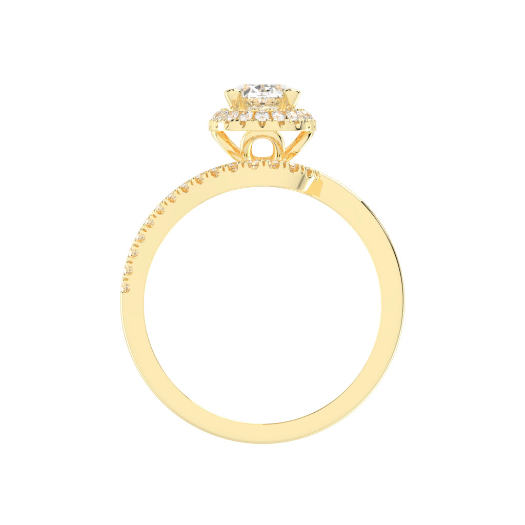 Adorelle Freeform Oval Cut Classic Lab Diamond Ring
