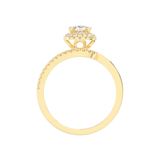Adorelle Freeform Oval Cut Classic Lab Diamond Ring