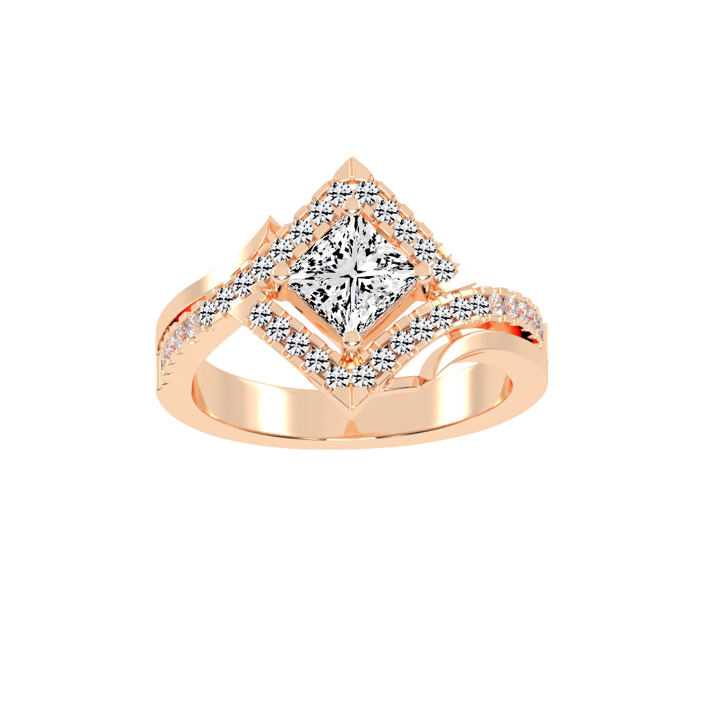 Aurivana  Bypass Princess Cut Classic Lab Diamond Ring