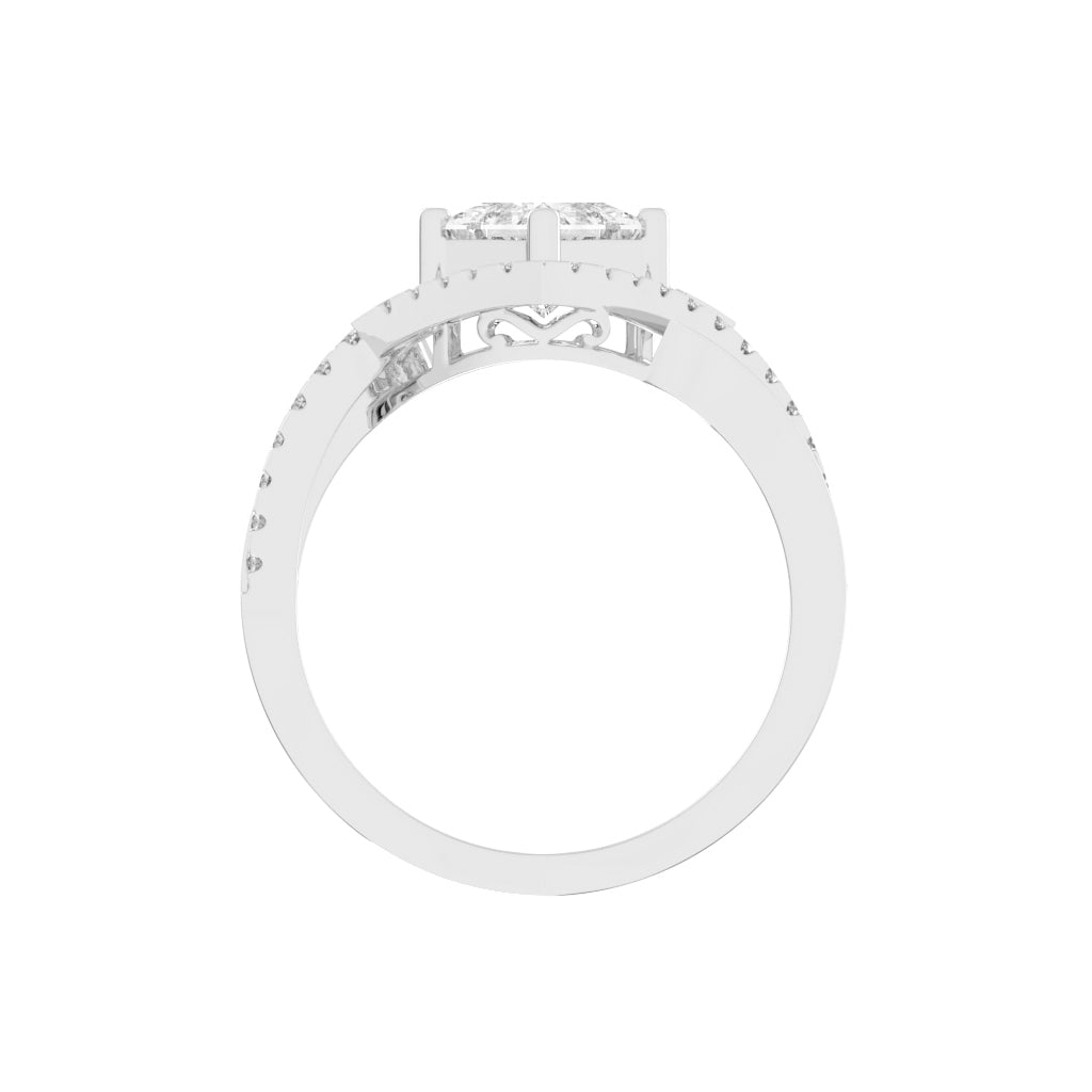 Aurivana  Bypass Princess Cut Classic Lab Diamond Ring