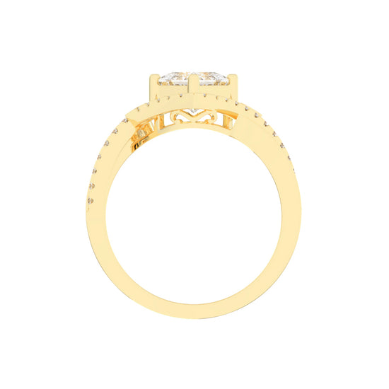 Aurivana  Bypass Princess Cut Classic Lab Diamond Ring