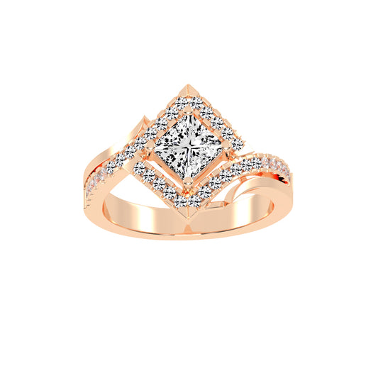 Aurivana  Bypass Princess Cut Classic Lab Diamond Ring