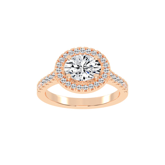 Halionaise Oval Cut Halo Lab Diamond Ring
