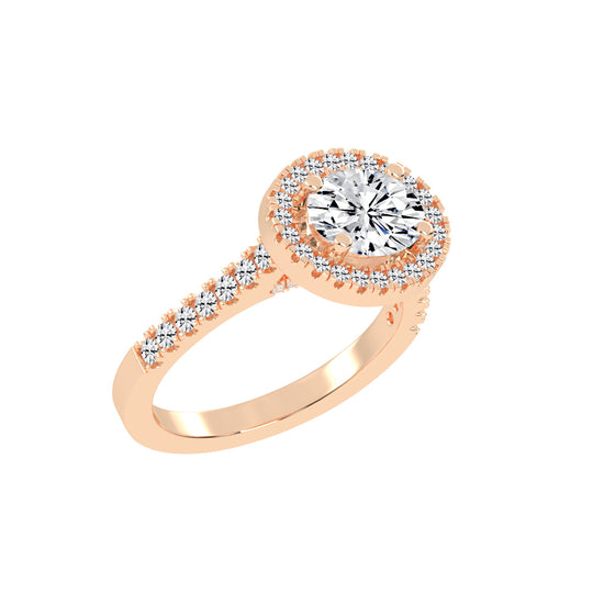 Halionaise Oval Cut Halo Lab Diamond Ring
