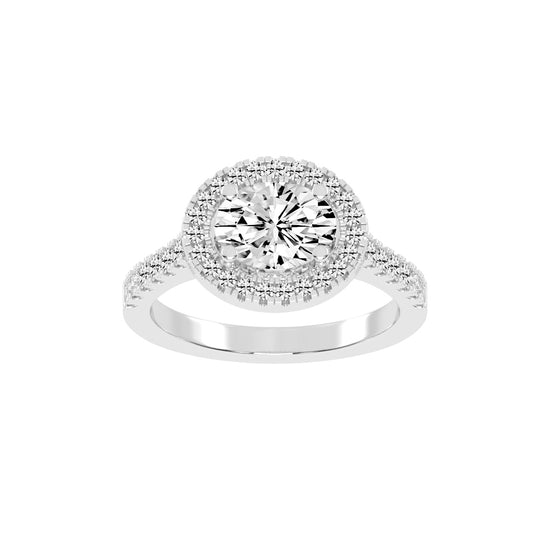 Halionaise Oval Cut Halo Lab Diamond Ring