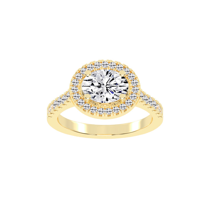 Halionaise Oval Cut Halo Lab Diamond Ring