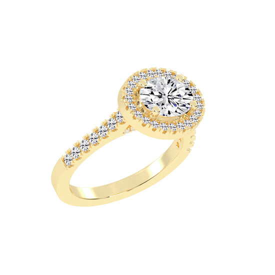 Halionaise Oval Cut Halo Lab Diamond Ring