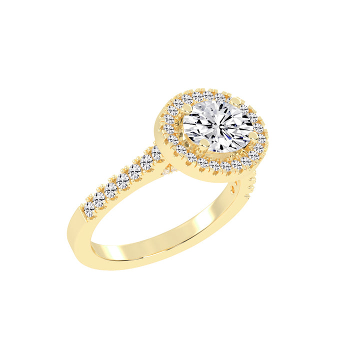 Halionaise Oval Cut Halo Lab Diamond Ring