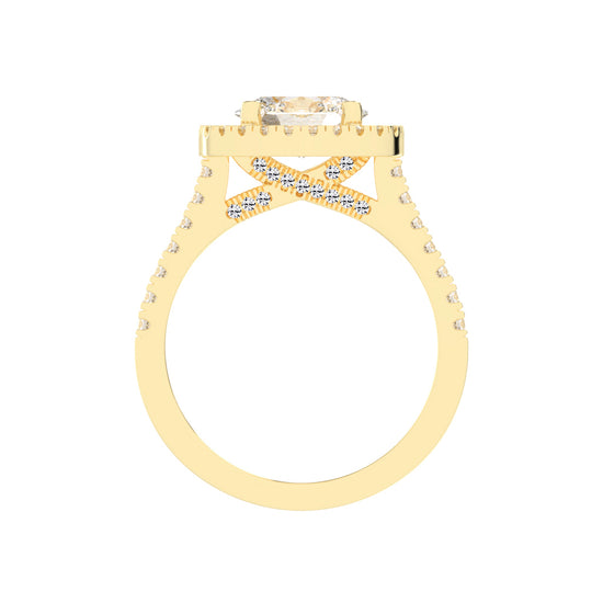 Halionaise Oval Cut Halo Lab Diamond Ring