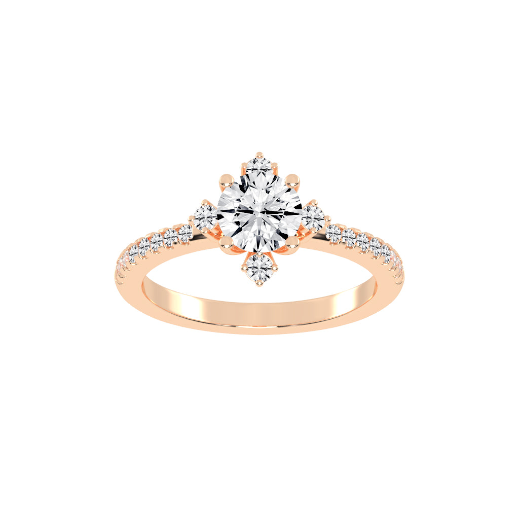 Radiavon  Four Prong Round Cut Classic Lab Diamond Ring