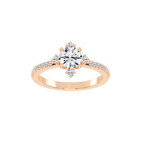 Radiavon  Four Prong Round Cut Classic Lab Diamond Ring