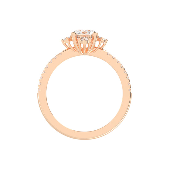 Radiavon  Four Prong Round Cut Classic Lab Diamond Ring