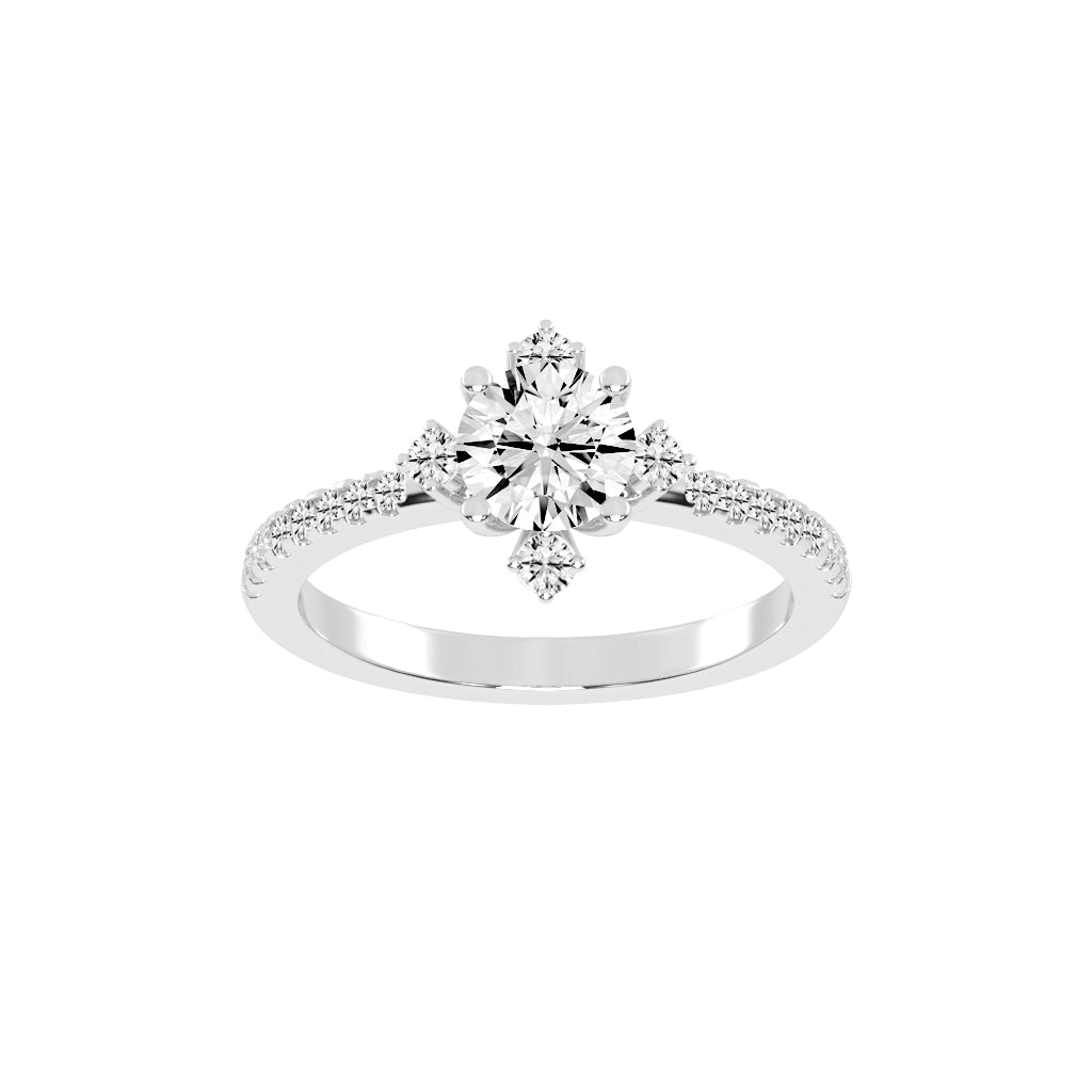 Radiavon  Four Prong Round Cut Classic Lab Diamond Ring
