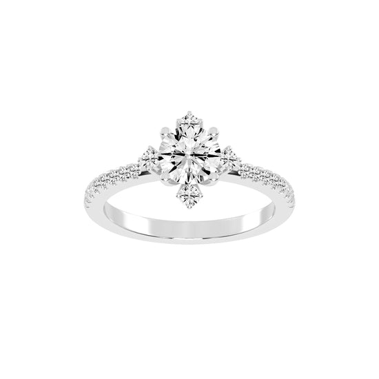 Radiavon  Four Prong Round Cut Classic Lab Diamond Ring