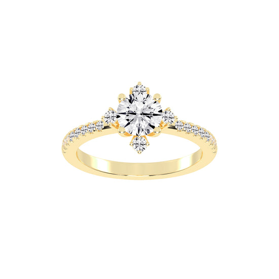 Radiavon  Four Prong Round Cut Classic Lab Diamond Ring