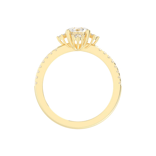 Radiavon  Four Prong Round Cut Classic Lab Diamond Ring