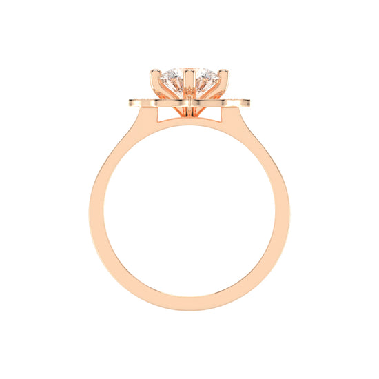Halorena  Four Prong Round Cut Halo Lab Diamond Ring