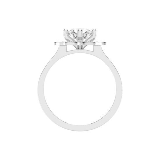 Halorena  Four Prong Round Cut Halo Lab Diamond Ring