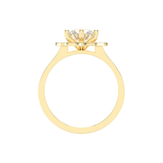 Halorena  Four Prong Round Cut Halo Lab Diamond Ring