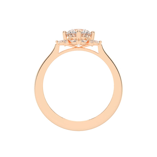 Halovaris  Round Cut Halo Lab Diamond Ring