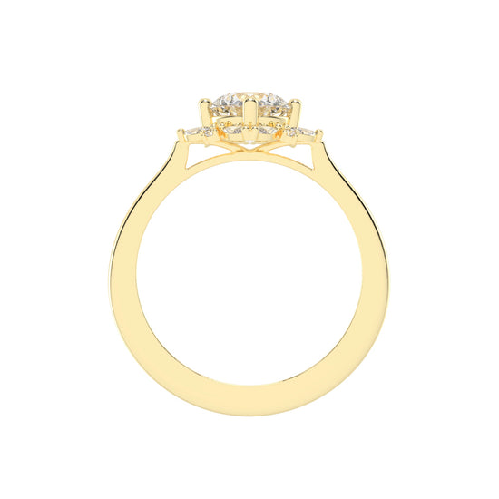Halovaris  Round Cut Halo Lab Diamond Ring