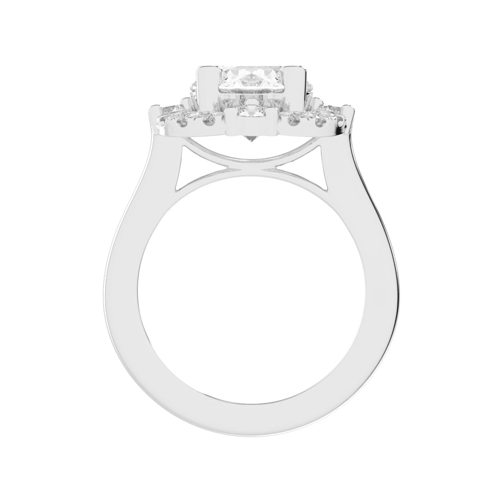 Halendre  Cathedral Round Cut Halo Lab Diamond Ring