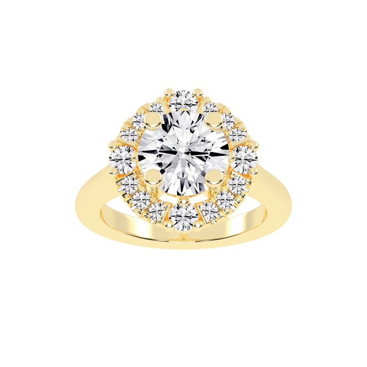 Halendre  Cathedral Round Cut Halo Lab Diamond Ring