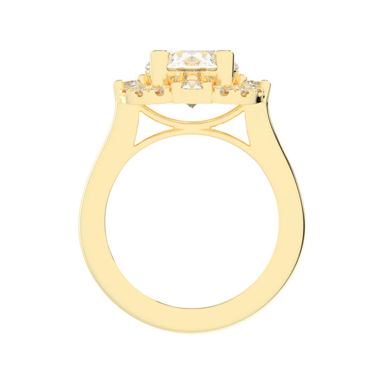 Halendre  Cathedral Round Cut Halo Lab Diamond Ring