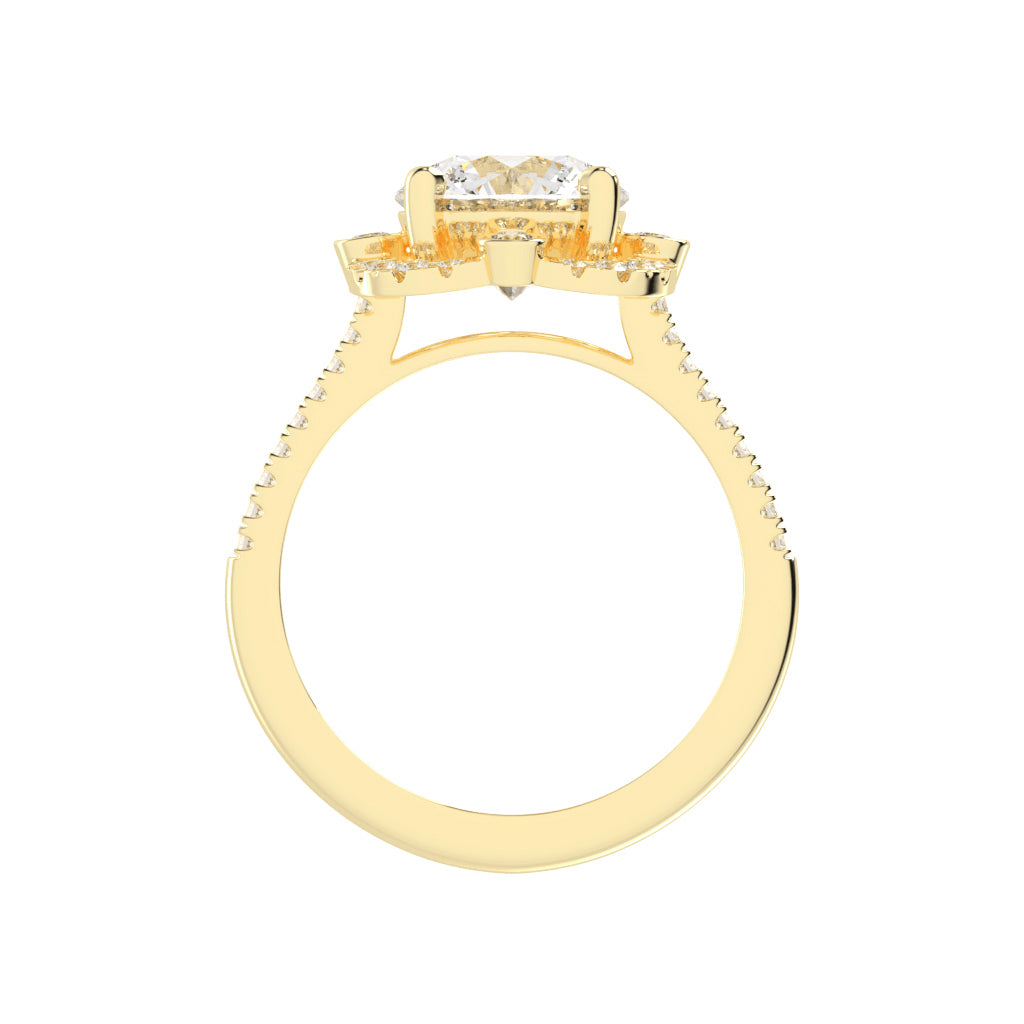 Halorex  Accent Stone Round Cut Halo Lab Diamond Ring