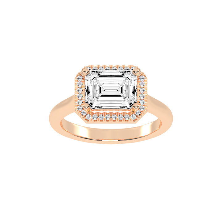 Halaira  Emerald Cut Halo Lab Diamond Ring
