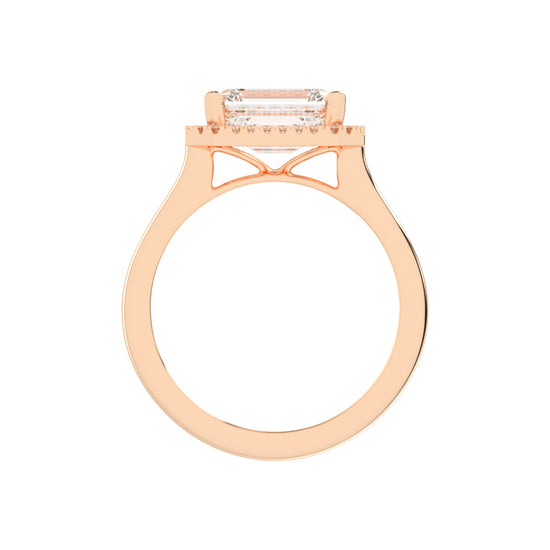 Halaira  Emerald Cut Halo Lab Diamond Ring