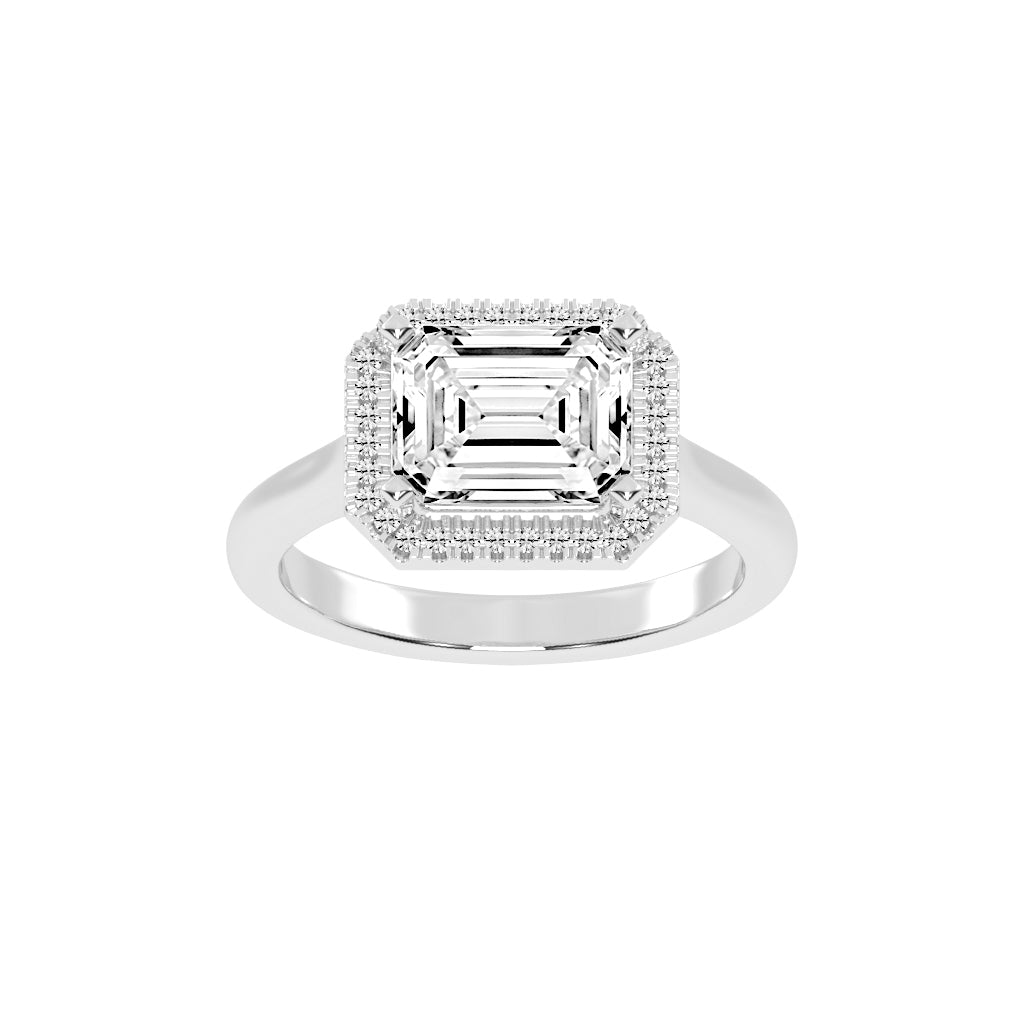 Halaira  Emerald Cut Halo Lab Diamond Ring
