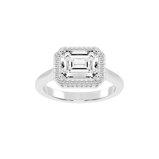 Halaira  Emerald Cut Halo Lab Diamond Ring