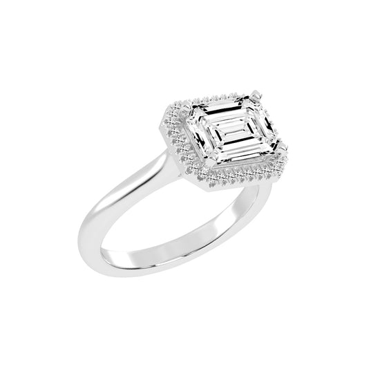 Halaira  Emerald Cut Halo Lab Diamond Ring