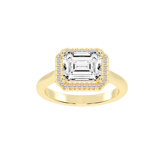 Halaira  Emerald Cut Halo Lab Diamond Ring