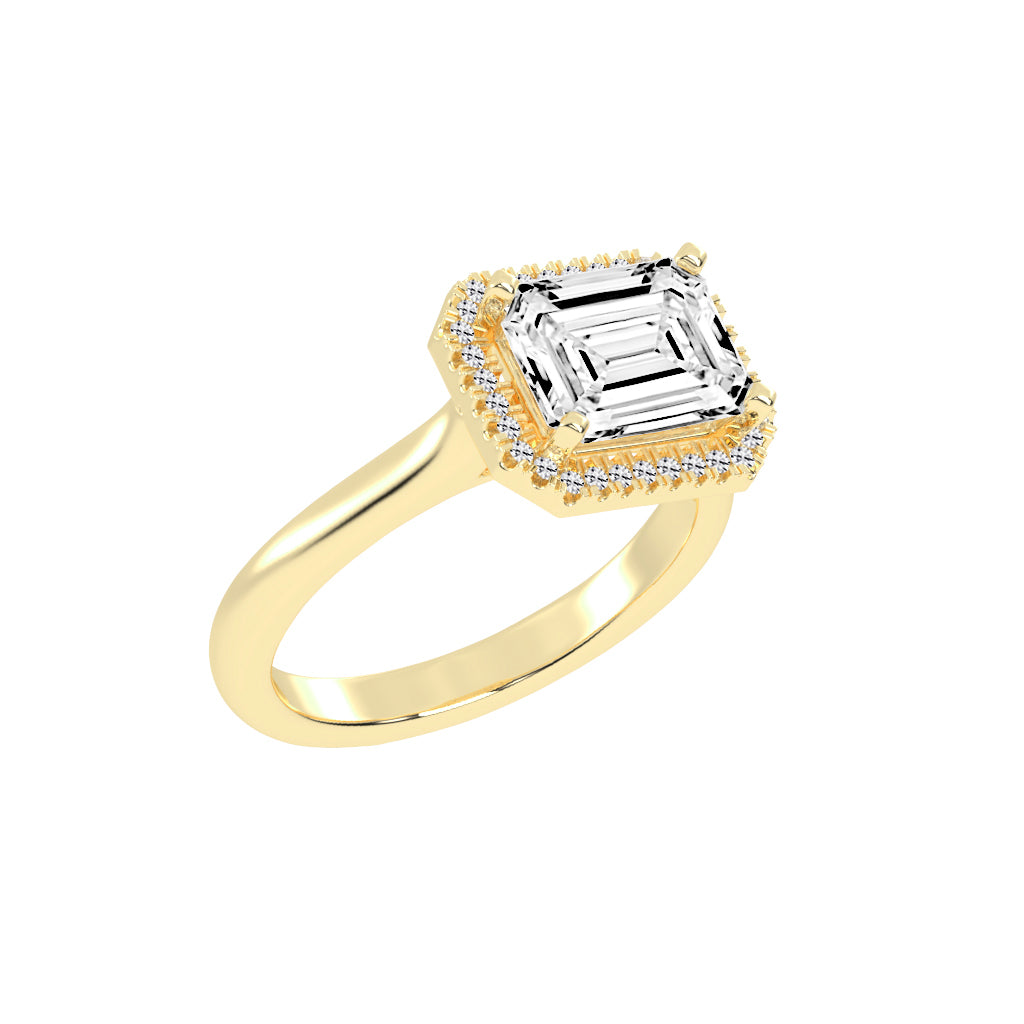 Halaira  Emerald Cut Halo Lab Diamond Ring