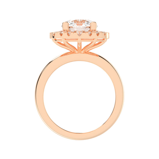 Halonita  Four Prong Round Cut Halo Lab Diamond Ring