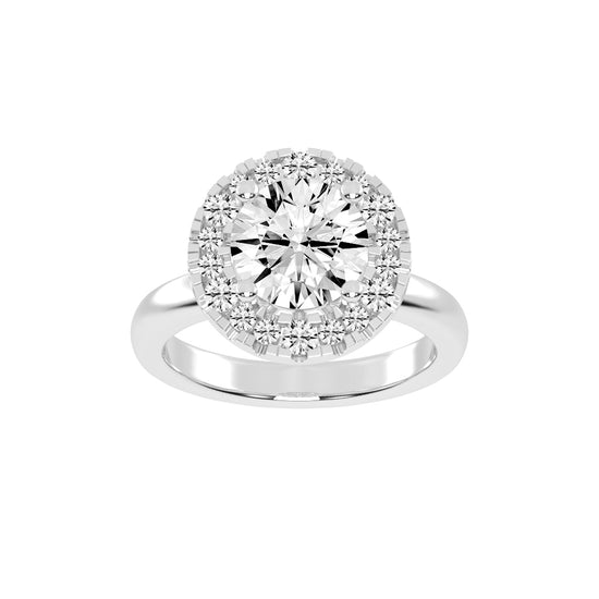Halonita  Four Prong Round Cut Halo Lab Diamond Ring