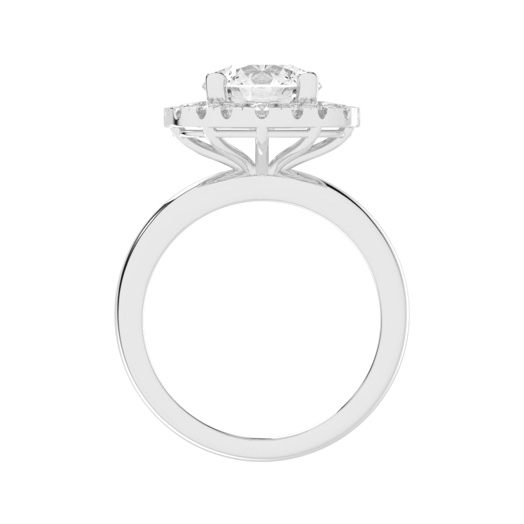 Halonita  Four Prong Round Cut Halo Lab Diamond Ring