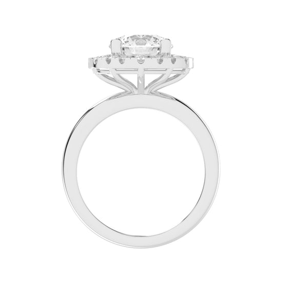 Halonita  Four Prong Round Cut Halo Lab Diamond Ring