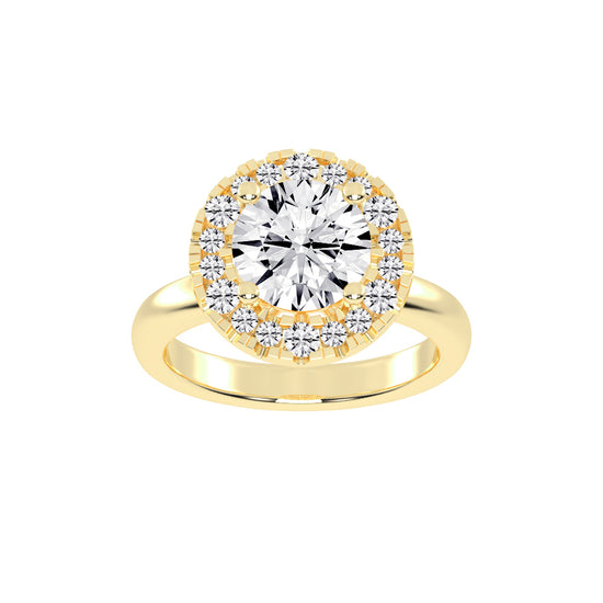 Halonita  Four Prong Round Cut Halo Lab Diamond Ring