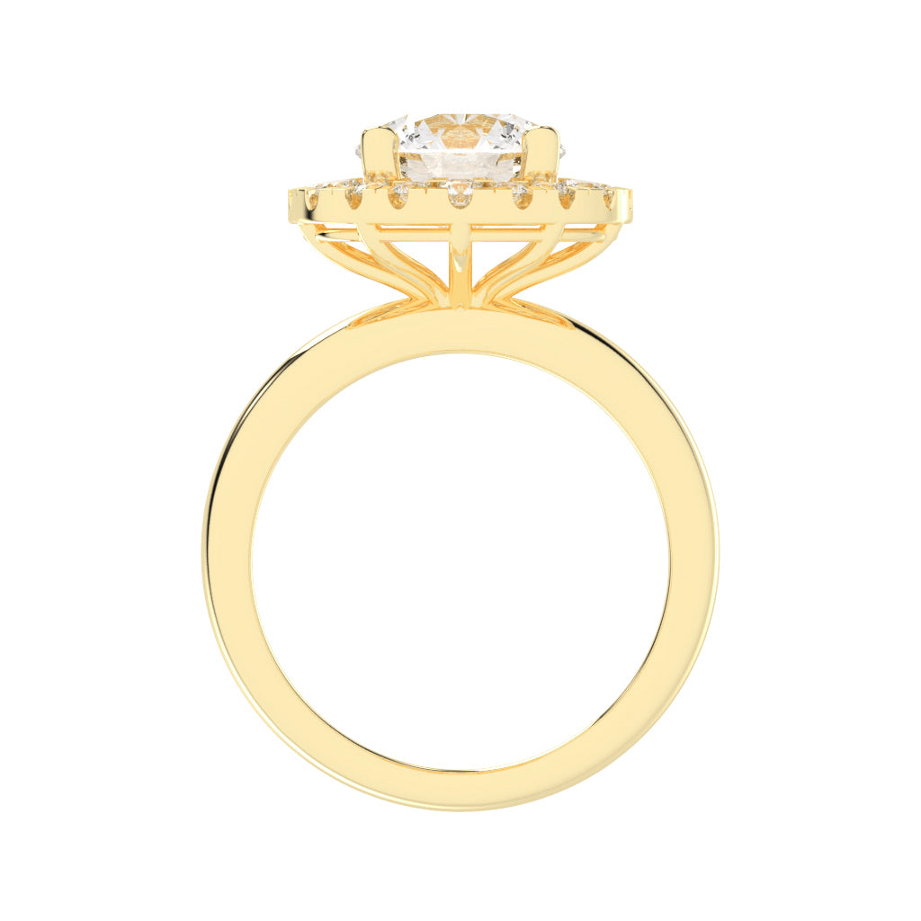 Halonita  Four Prong Round Cut Halo Lab Diamond Ring