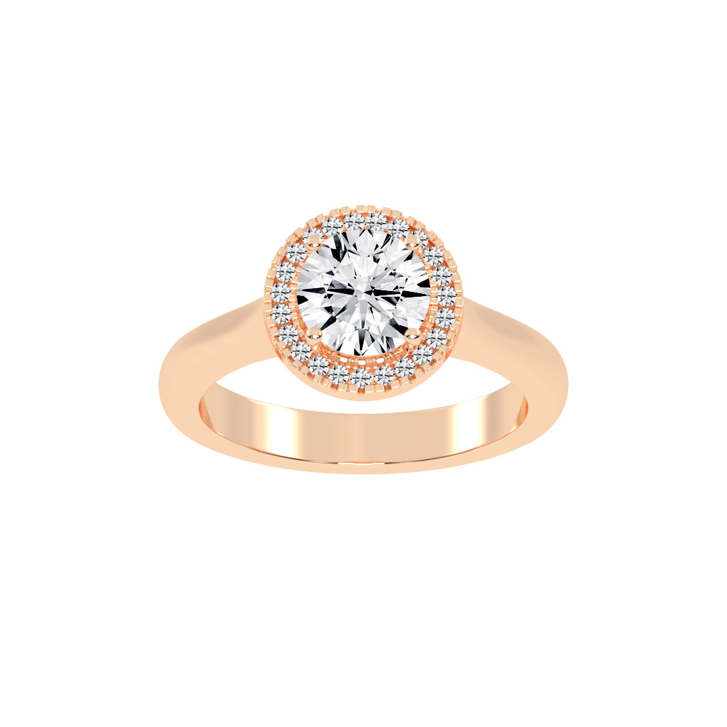 Haloetra  Cathedral Shank Halo Lab Diamond Ring