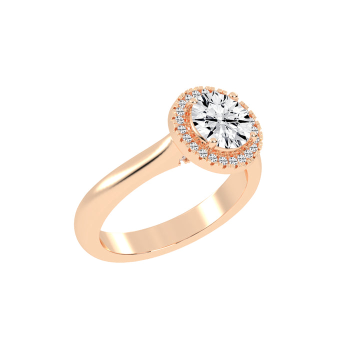 Haloetra  Cathedral Shank Halo Lab Diamond Ring