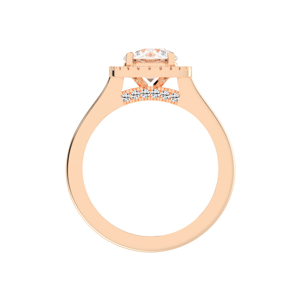 Haloetra  Cathedral Shank Halo Lab Diamond Ring